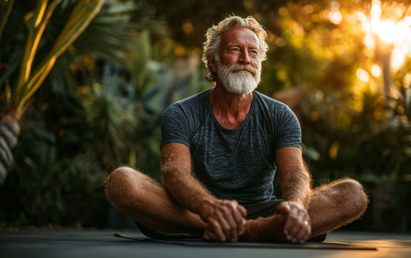 Чоловік середнього віку демонструє здорові нігті після природного догляду